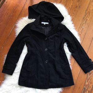 Kenneth Cole black wool blend winter coat 2